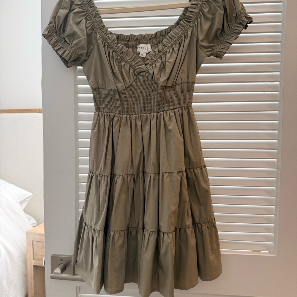 Olive Green Mini Dress